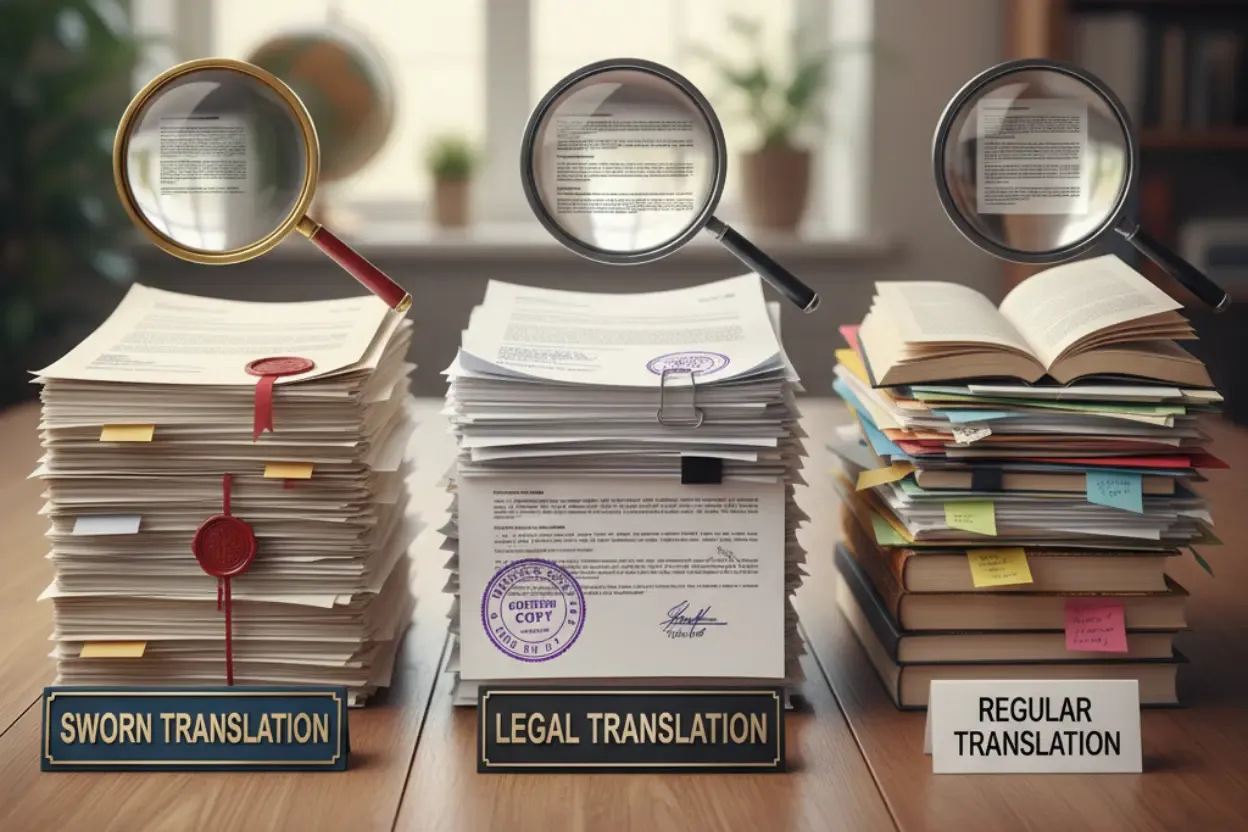 Sworn vs. Legal vs. Regular Translation image